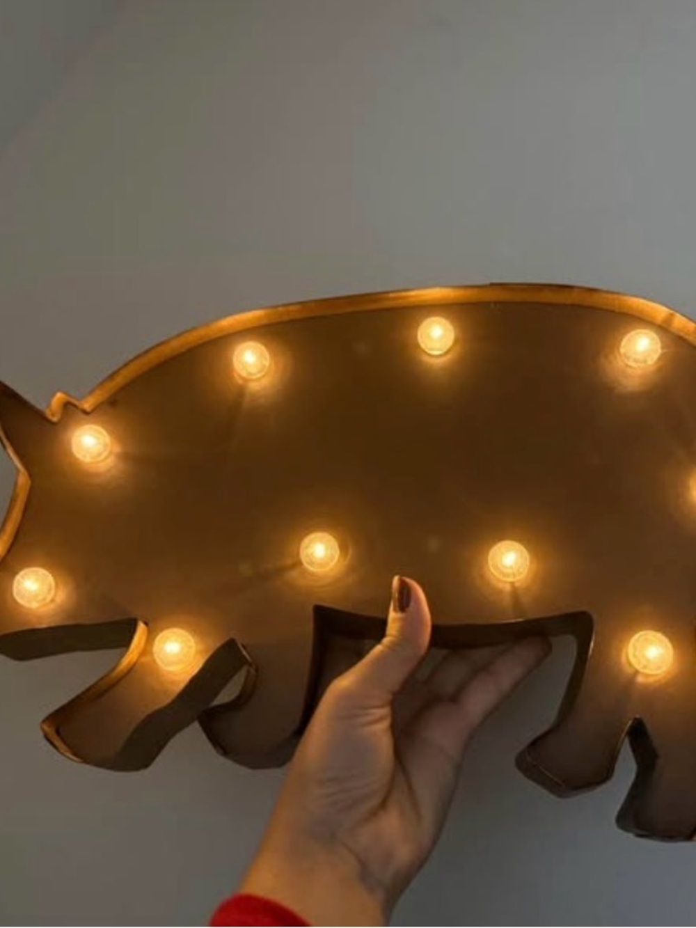 Pig Shaped Marquee Light - Warm White Bulbs